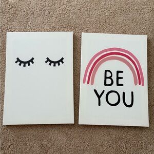 IKEA Pink and Black Inspirational Wall Art Set